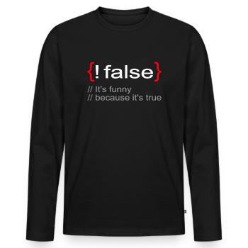 Drôle Lol Nerd Informaticien - T-shirt manches longues Premium bio Homme - noir - Devant - Nico (187cm)