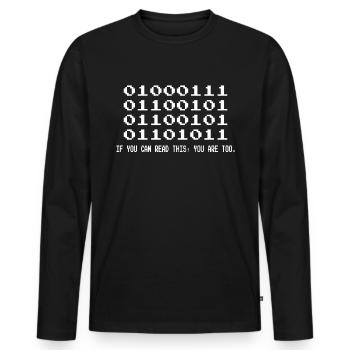 Lustig Lol Nerd IT Informatiker - Männer Premium Bio Langarmshirt - Schwarz - Vorne - Nico (187cm)