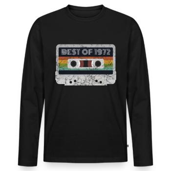 1972 Année | Le meilleur de 1972 | 1972 Musique rétro - T-shirt manches longues Premium bio Homme - noir - Devant - Nico (187cm)