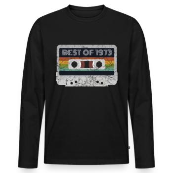 Millésime 1973 | Le meilleur de 1973 | 1973 Musique rétro - T-shirt manches longues Premium bio Homme - noir - Devant - Nico (187cm)