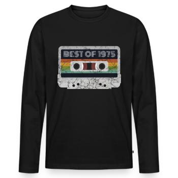 Millésime 1975 | Le meilleur de 1975 | 1975 Musique rétro - T-shirt manches longues Premium bio Homme - noir - Devant - Nico (187cm)