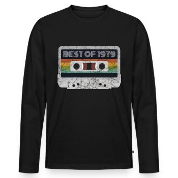 1979 Naissance | Le meilleur de 1979 | 1979 Musique rétro - T-shirt manches longues Premium bio Homme - noir - Devant - Nico (187cm)