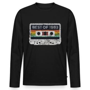 1983 Vintage | Best of 1983 | 1983 Retro Music - Men's Premium Organic Long Sleeve Shirt - black - Front - Nico (187cm)