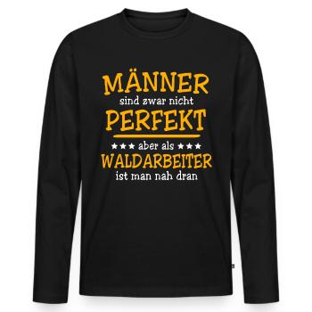 Waldarbeiter Spruch - Männer Premium Bio Langarmshirt - Schwarz - Vorne - Nico (187cm)
