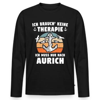 Aurich Sprüche - Männer Premium Bio Langarmshirt - Schwarz - Vorne - Nico (187cm)