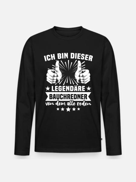 Bauchredner - Männer Premium Bio Langarmshirt - Schwarz