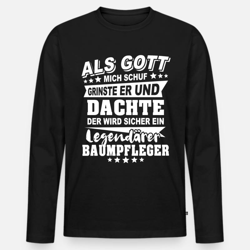 Baumpfleger - Männer Premium Bio Langarmshirt - Schwarz