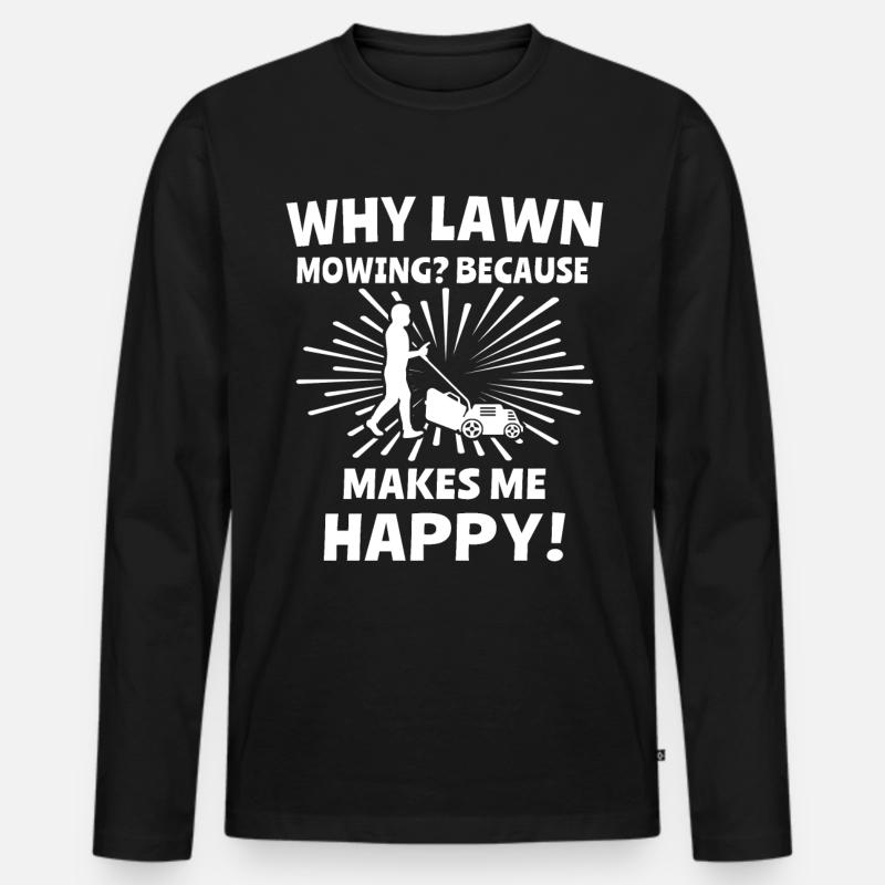 Rasenmäher - Männer Premium Bio Langarmshirt - Schwarz