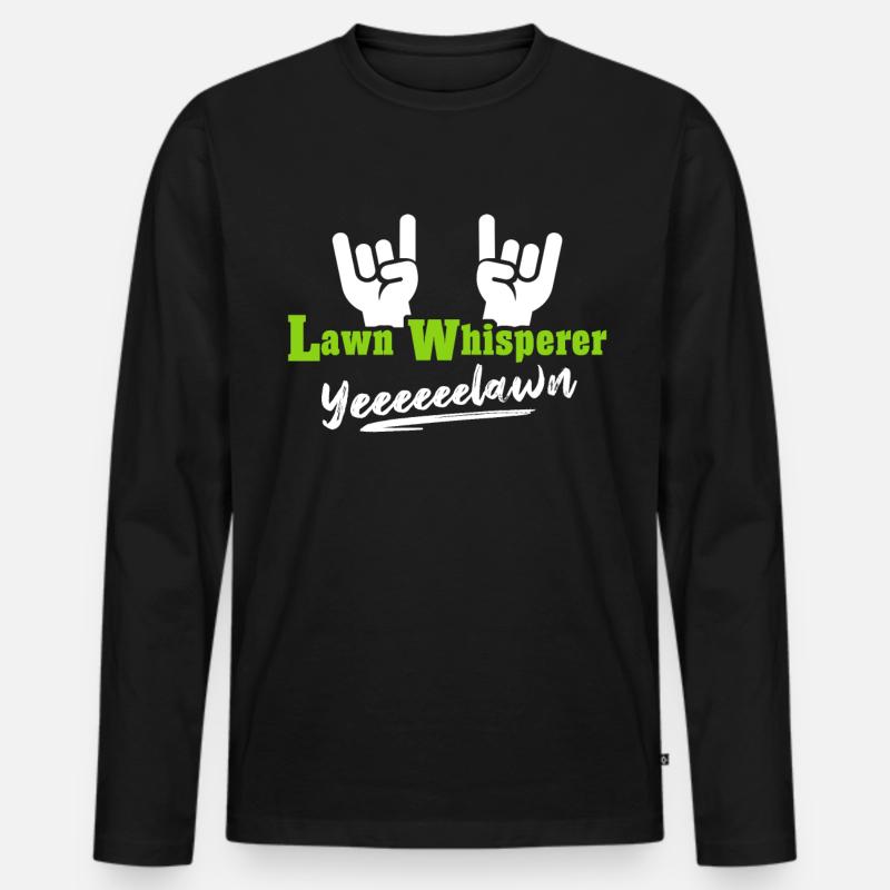 Rasenmäher - Männer Premium Bio Langarmshirt - Schwarz