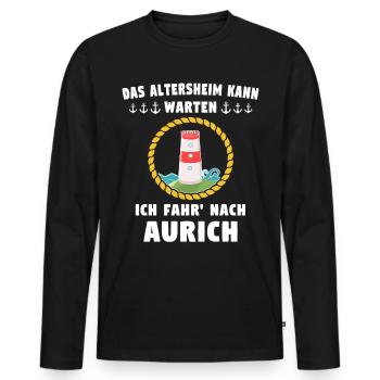 Lustige Aurich Sprüche - Männer Premium Bio Langarmshirt - Schwarz - Vorne - Nico (187cm)
