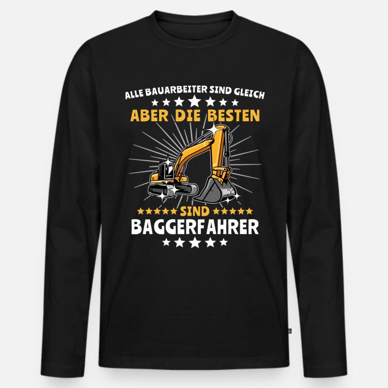 Baggerführer Geschenk - Männer Premium Bio Langarmshirt - Schwarz