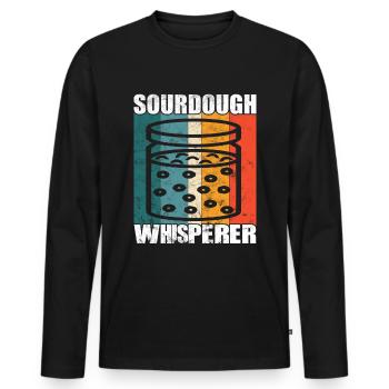 Sourdough Whisperer - Amateurs de cuisson du pain - - T-shirt manches longues Premium bio Homme - noir - Devant - Nico (187cm)