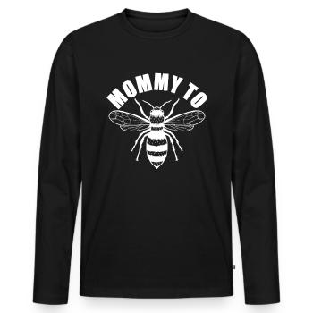 Mommy to - Werdende Mutter Babybauch - Männer Premium Bio Langarmshirt - Schwarz - Vorne - Nico (187cm)