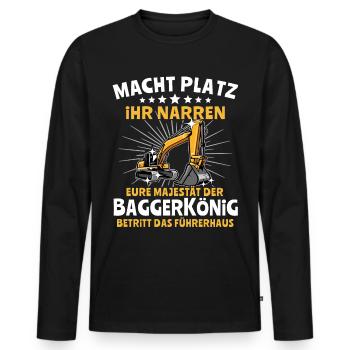 Baggerfuehrer Baggerfahrer - Männer Premium Bio Langarmshirt - Schwarz - Vorne - Nico (187cm)