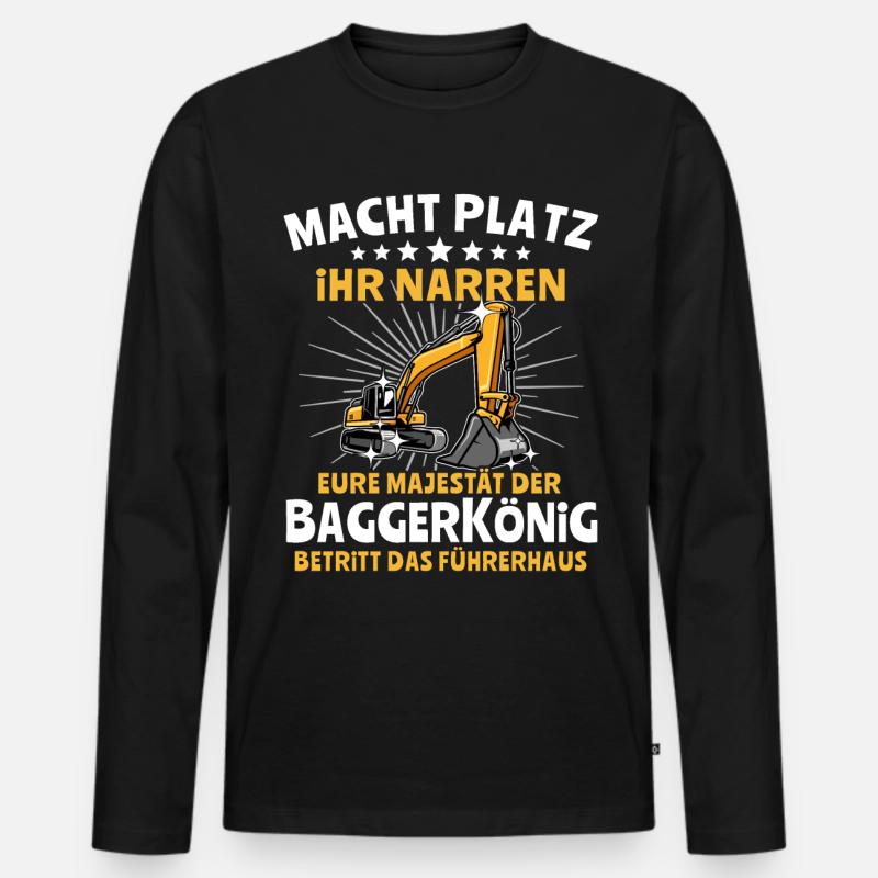 Baggerfuehrer Baggerfahrer - Männer Premium Bio Langarmshirt - Schwarz