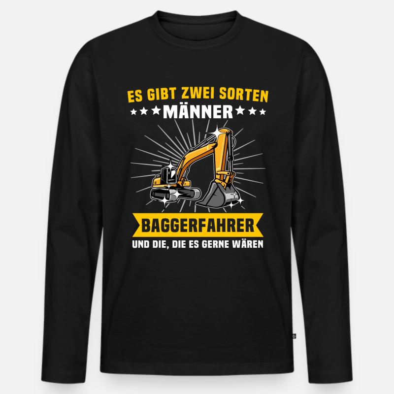 Baggerfuehrer Baggerfahrer - Männer Premium Bio Langarmshirt - Schwarz