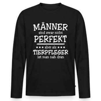 Tierpfleger Männer - Männer Premium Bio Langarmshirt - Schwarz - Vorne - Nico (187cm)