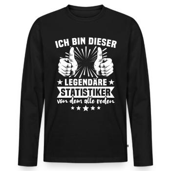 Statistiker Legende - Männer Premium Bio Langarmshirt - Schwarz - Vorne - Nico (187cm)