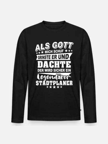 Stadtplaner - Männer Premium Bio Langarmshirt - Schwarz