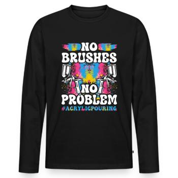 Cool Artistry Verser la peinture acrylique couleur - T-shirt manches longues Premium bio Homme - noir - Devant - Nico (187cm)