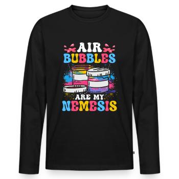 Cool Artist Art Acrylic Painting Casting Color - T-shirt manches longues Premium bio Homme - noir - Devant - Nico (187cm)