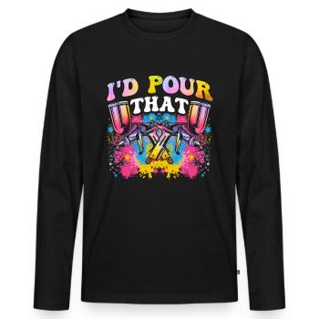 Artiste cool Art Acrylique Peintre Casting Couleur - T-shirt manches longues Premium bio Homme - noir - Devant - Nico (187cm)