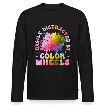 Artiste cool Art Acrylique Peintre Casting Couleur - T-shirt manches longues Premium bio Homme - noir - Devant - Nico (187cm)
