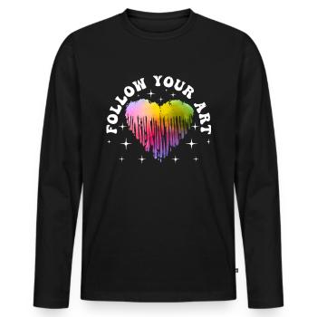 Artiste cool Art Acrylique Peintre Casting Couleur - T-shirt manches longues Premium bio Homme - noir - Devant - Nico (187cm)