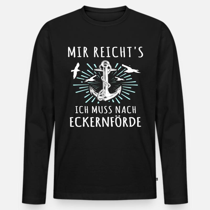 Eckernförde Eckernförder - Männer Premium Bio Langarmshirt - Schwarz