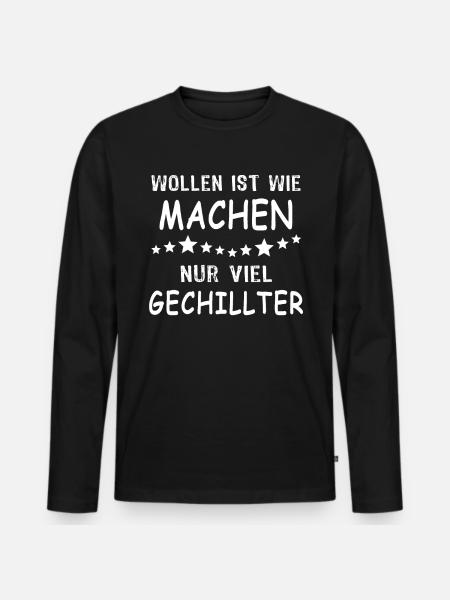 Machen Wollen - Männer Premium Bio Langarmshirt - Schwarz
