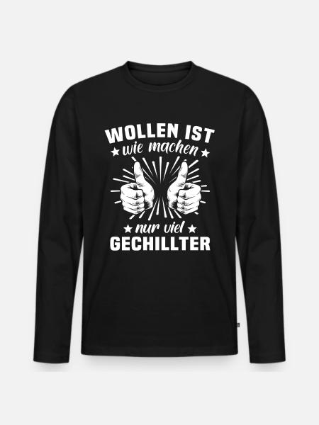 Machen Wollen - Männer Premium Bio Langarmshirt - Schwarz
