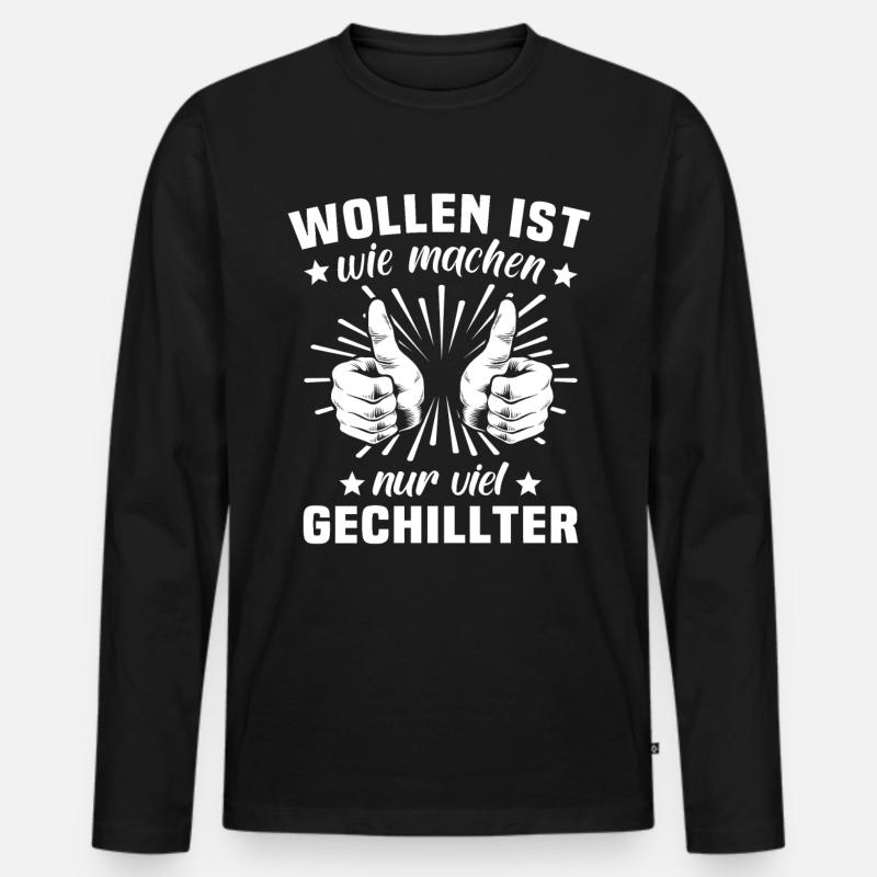 Machen Wollen - Männer Premium Bio Langarmshirt - Schwarz