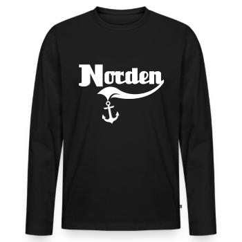 Norden Sprüche Nordener Spruch - Männer Premium Bio Langarmshirt - Schwarz - Vorne - Nico (187cm)