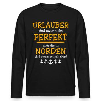 Norden Sprüche - Männer Premium Bio Langarmshirt - Schwarz - Vorne - Nico (187cm)