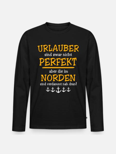 Norden Sprüche - Männer Premium Bio Langarmshirt - Schwarz
