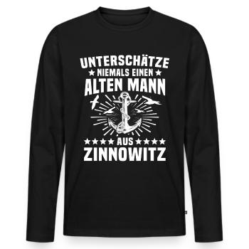 Zinnowitz Sprüche Zinnowitzer - Männer Premium Bio Langarmshirt - Schwarz - Vorne - Nico (187cm)