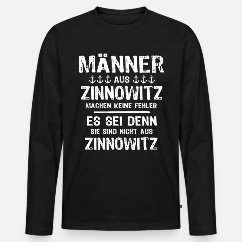 Zinnowitz Zinnowitzer - Männer Premium Bio Langarmshirt - Schwarz