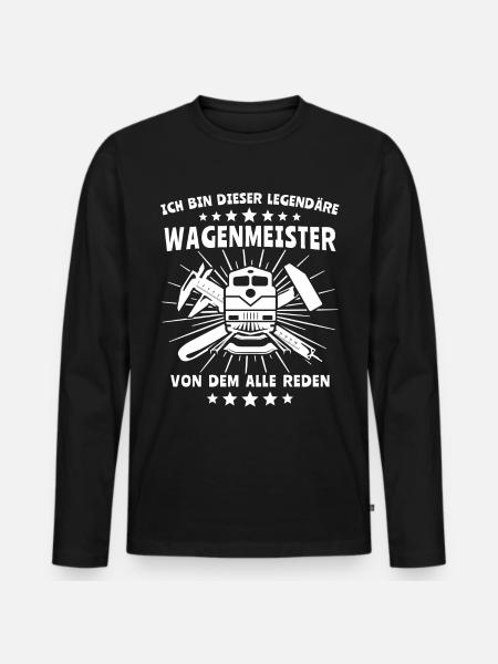 Wagenmeister - Männer Premium Bio Langarmshirt - Schwarz