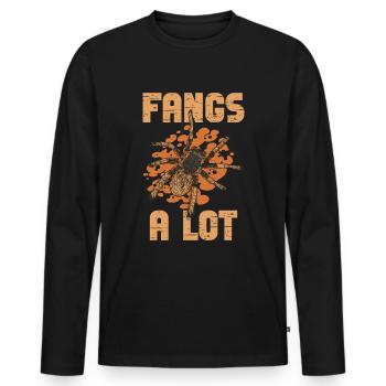 Fangs a lot - Tarantula owners - Men's Premium Organic Long Sleeve Shirt - black - Front - Nico (187cm)