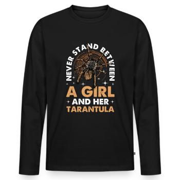 Jamais entre une fille et elle - T-shirt manches longues Premium bio Homme - noir - Devant - Nico (187cm)