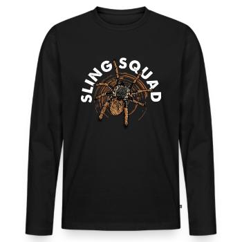 Sling Squad - Tarantula Owner - Men's Premium Organic Long Sleeve Shirt - black - Front - Nico (187cm)