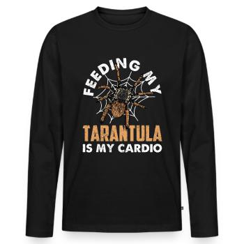 Das Füttern Meiner Tarantula Ist Mein Cardio - Männer Premium Bio Langarmshirt - Schwarz - Vorne - Nico (187cm)