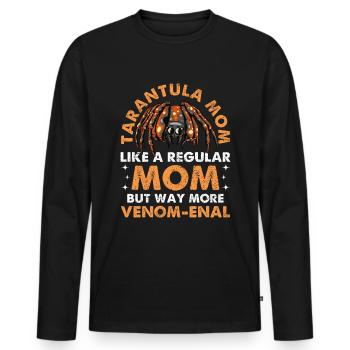 Tarantula Mama like a regular mother, but - Men's Premium Organic Long Sleeve Shirt - black - Front - Nico (187cm)