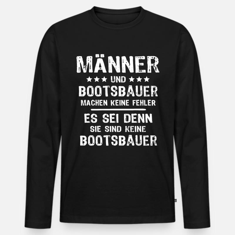 Bootsbauer - Männer Premium Bio Langarmshirt - Schwarz