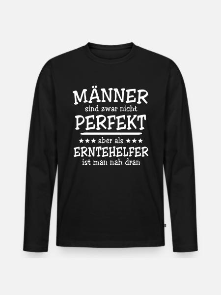 Erntehelfer Männer - Männer Premium Bio Langarmshirt - Schwarz