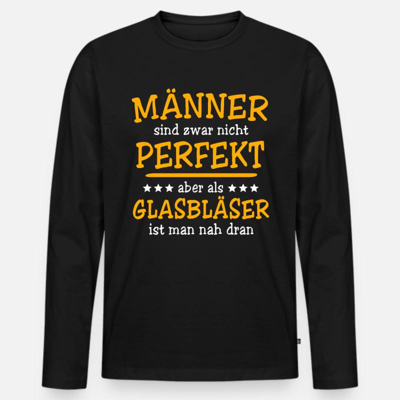 Glasbläser Sprüche - Männer Premium Bio Langarmshirt - Schwarz