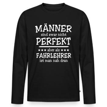 Fahrlehrer Männer - Männer Premium Bio Langarmshirt - Schwarz - Vorne - Nico (187cm)