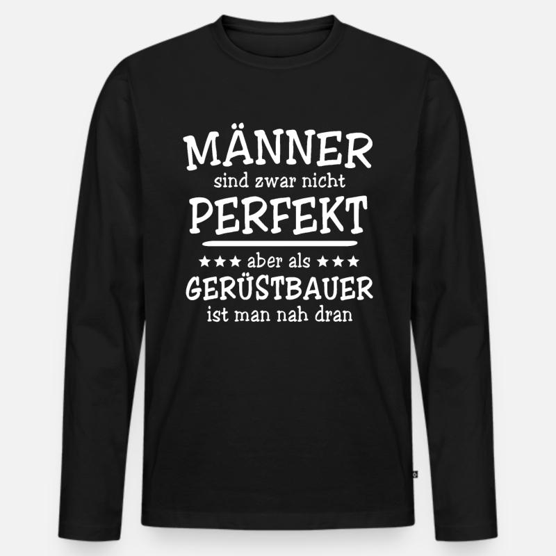 Gerüstbauer Männer - Männer Premium Bio Langarmshirt - Schwarz
