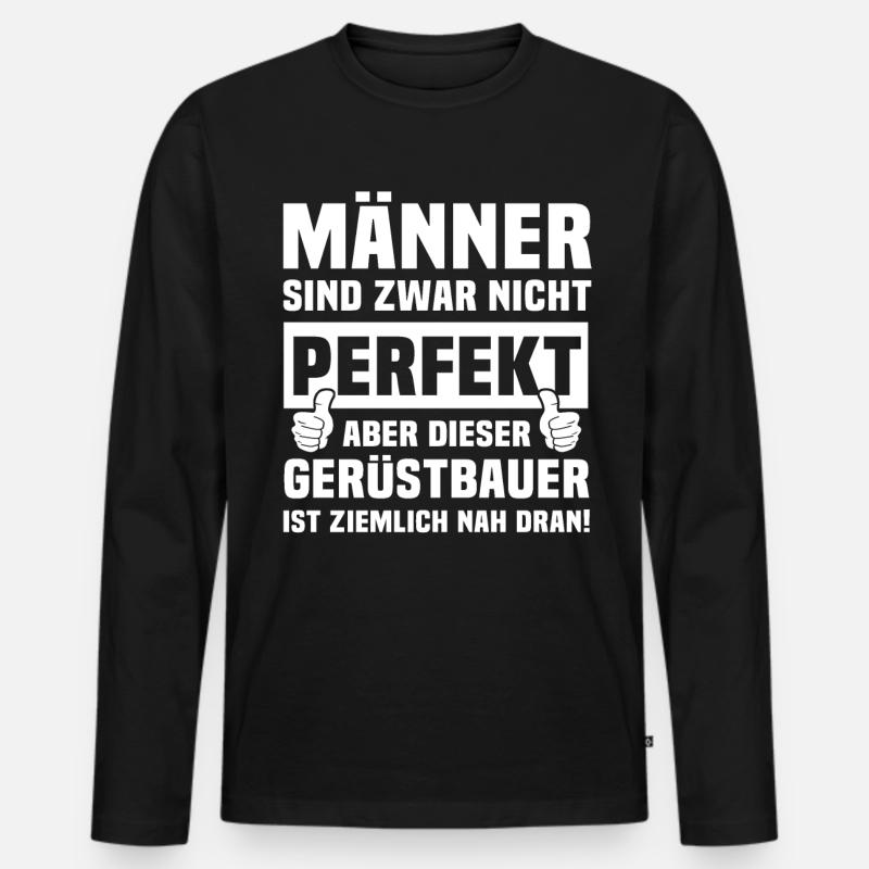 Gerüstbauer - Männer Premium Bio Langarmshirt - Schwarz