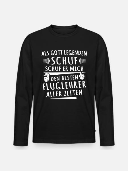 Fluglehrer - Männer Premium Bio Langarmshirt - Schwarz
